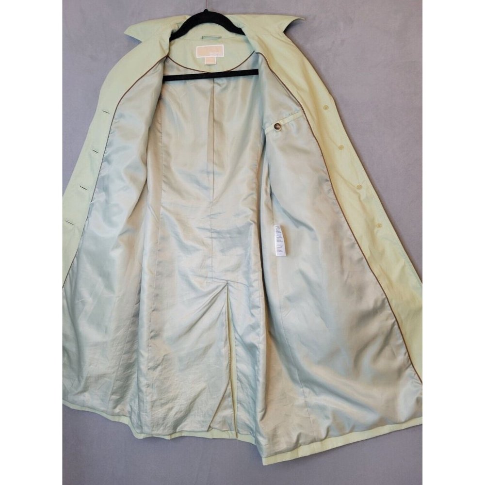 Michael Kors Trench Coat Womens Size L Mint Green GUC! - Picture 5 of 16